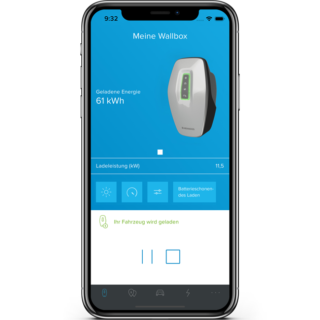 Fahrzeug wird geladen auf dem Smartphone anzeigen lassen